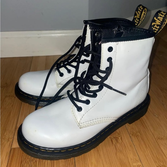 Kids DR. Martens White Boots - Picture 1 of 4